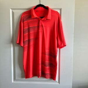 Neon salmon under armor golf polo